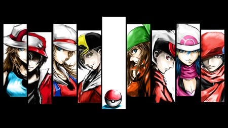 Poke'mon chicks and guys - anime, pokeball, pokemon, girl, guy