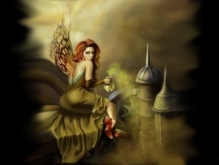 TRANSFORMED BUTTERFLY - butterfly, fairy, female, dress