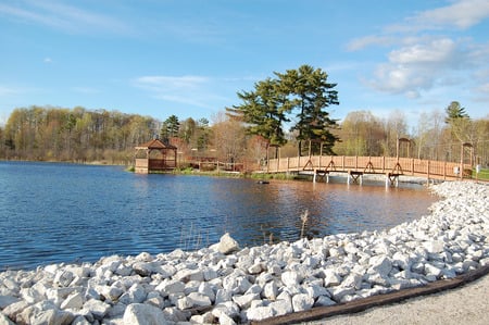 relaxing - park, pretty, gazebo, bridges