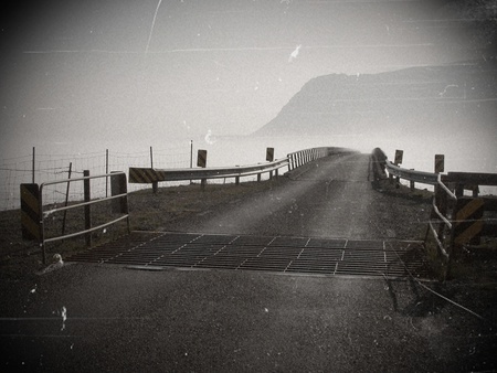 Iceland - fog, old, road