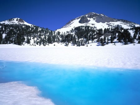 ice lake - lake, mountain, snow