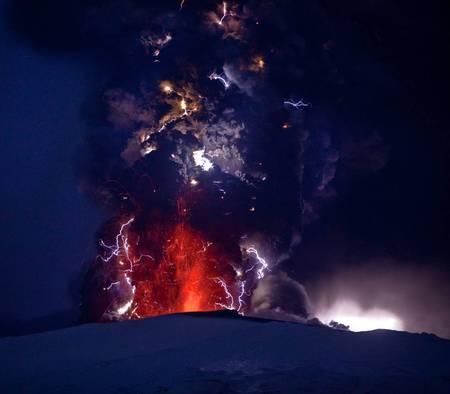 eruptions seem pretty - thunderstorm, nature, volcano, eyjafjallajokull, dirty, iceland, lighting