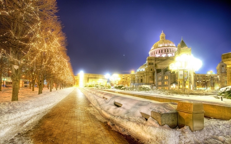 Cityscape - snow, winter, cityscape