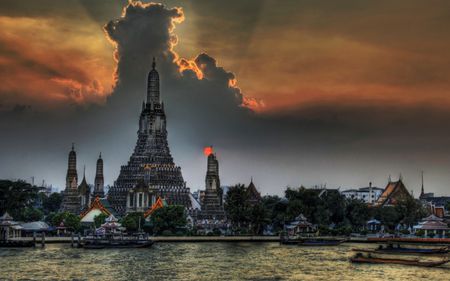 Burma - temple, night, cityscape, burma, dark