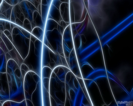 Sinewy - abstract, black, 3d and cg, blue