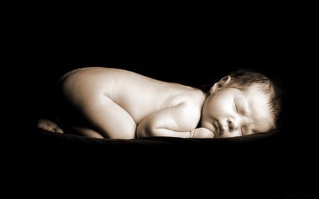 Sleeping Baby - children, kids, baby, dark