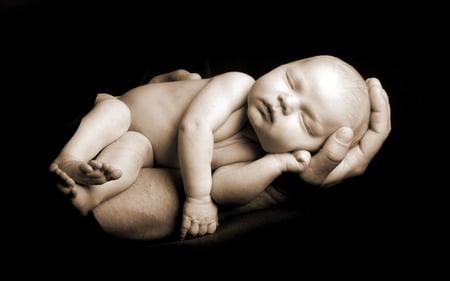 Sleeping Baby - baby, dark, kids, children