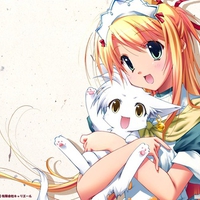 fetita with cat