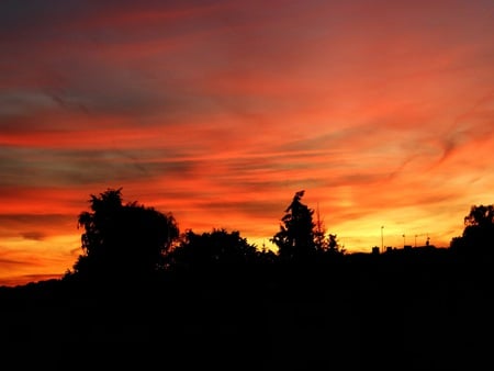 Sunset - orange, sunset, clouds