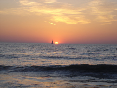 ~Sailing by the Sunset, just me & my love...~Picture #3~ - photograph, florida, beautiful, ocean, serene, clouds, sunset, sea, nature, waves, sailboat