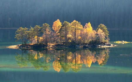 Eibsee - water, nature, island, lake, tree