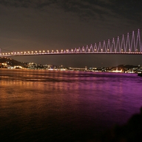 amazing new lights of our lovely bridge on Bosphorus in Istanbul