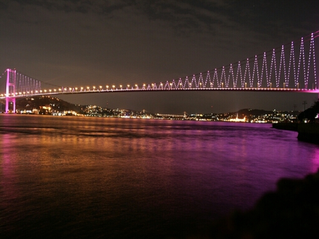 amazing new lights of our lovely bridge on Bosphorus in Istanbul - bosphorud, amazing, night, istanbul, turkey, lights