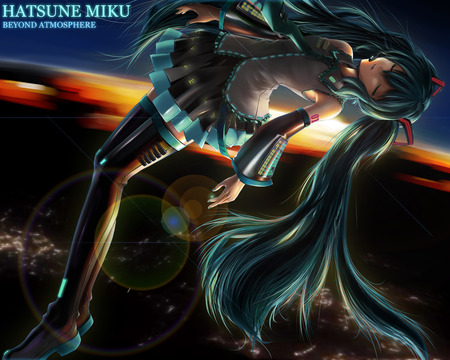 Hatsune Miku - anime, vocaloid, twintails, girl, hatsune miku, long hair, blue hair, cute, sexy, blue eyes