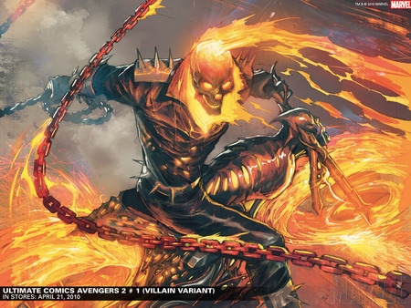 Ghost Rider - marvel, rider, fire