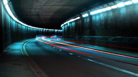 Tunnel - dark, tunnel, lights