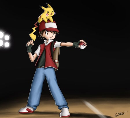 Trainer Red - anime, pokemon, ash, red