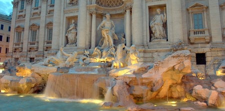 Fontana Di Trevi,Roma - water, fountain, beautiful, great, rome, statues, architecture, roma, lights, italy, monuments