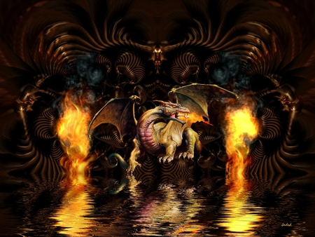 Dragon Midevil Oz - fiery, fantasy, graphics, dragon