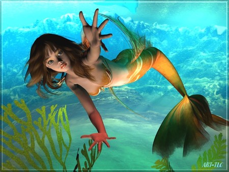 Mermaid / Nixe - nixe, mermaid, 3d and cg