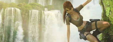 Tomb Raider (Dual) - tomb raider, dual monitor, 3d and cg, dual screen