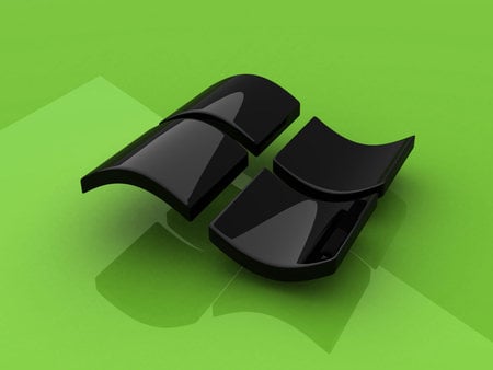 Vista Black Gloss - gloss, windows, vista, green, technology, black