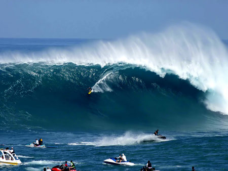 Surfing The Waves - water, people, waves, surf board, surfer