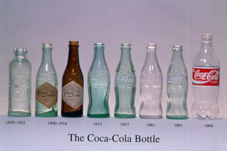 Coca Cola Bottles 1899 to 1994 - photography, coca cola bottles, bottles