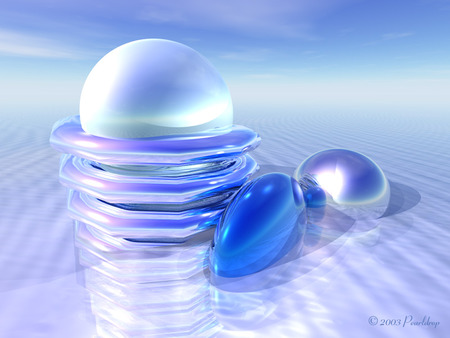 Pearl Drop - abstract, 3d and cg, blue