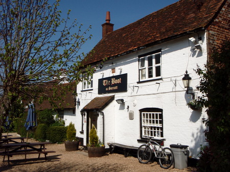 The Boot at Sarratt. - bike, beer, public house, refreshment, pub, old, sunshine