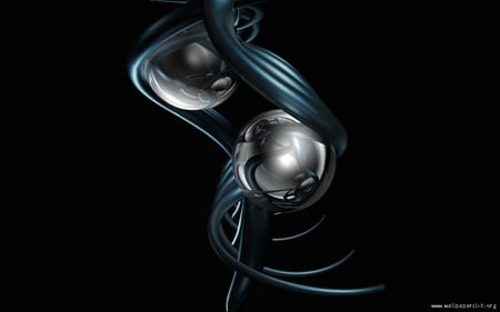 blue steel 1280x800. jpg - balls, blue, looped, abstracted, steel