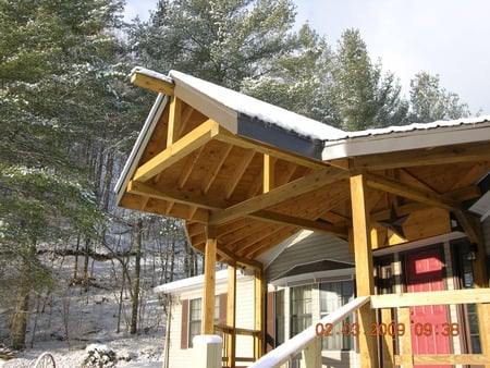 Front Porch - porch roof, home