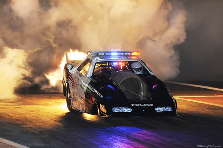 Police Dream - speed, cars, drag race, fast, car, fire, auto racing, smoke, race car, race