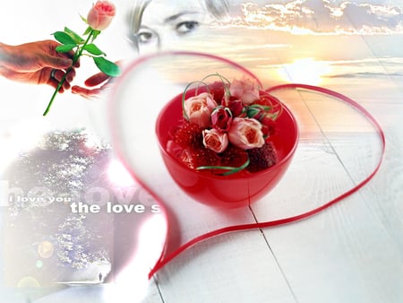 wallpaper cool 20312. jpg - love, romance, rose, heart