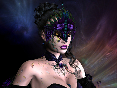 3dwallpapers 00.jpg - lady, mask, fantasy, 3d