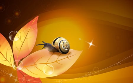 Snail on the leaf - cg, 3d