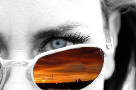 Sunglass sunrise - photograph, eye sunrise, sunrise, beautifull, sunglass