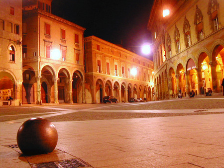 bologna by night - view, italy, city, monument, bologna, palace