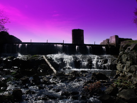 The Power Of Purple - water, rocks, sky