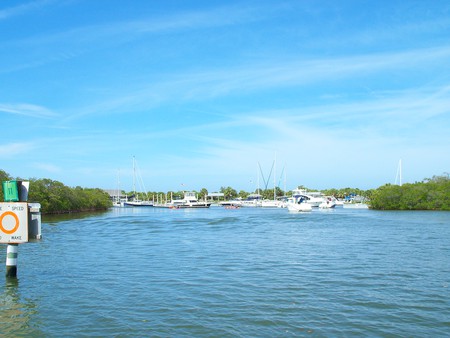 ~Caladesi Island, Marina~ - sky, ocean, boats, florida, pretty, foilage, marina, island, sea, photograph, mangroves