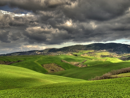 Overcast fields - nature, fields