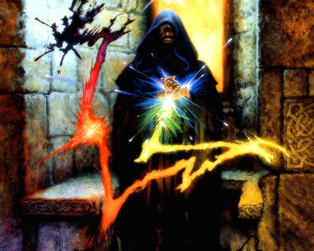 Magick Wizard.jpg - lightening, fantasy, magick, wizard