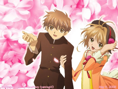 Syaoran & Sakura - sakura, couple, ccs, pink, cardcaptor sakura, anime, syaoran