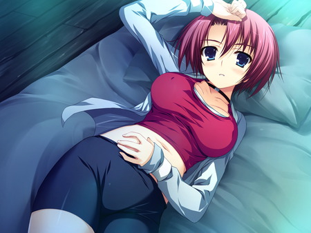 Waiting in bed - girl, fantasy, anime, sexy