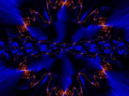 Blue Moon. jpg - moon, red, fractal, dark blue