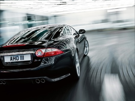 Jaguar XKR S  - speed, black, glare, xkr s, sparkle, movement, jaguar