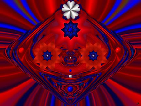 Red White and Blue II - fractal, eye candy, abstract