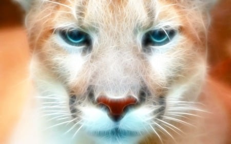 Fractal Cougar - fractal, cat, wild, animal, cougar