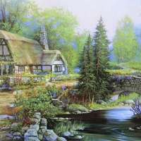 Cottage with bridge