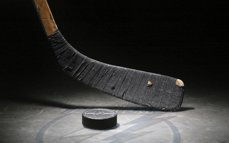 Hockey stick - ice, puck, hockey stick, electrical tape